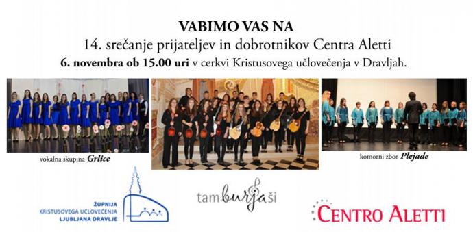 Tamburjaši, zvok tamburic na srečanju prijateljev in dobrotnikov Centra Aletti