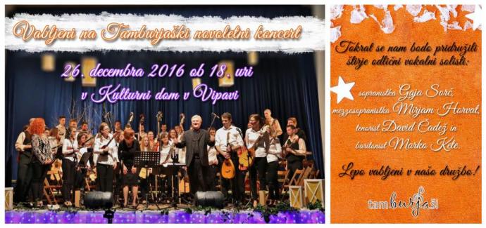 tradicionalni novoletni koncert s tamburaško glasbo